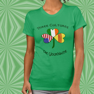 T-shirt Femmes Trèfle Personnalisé Vietnam Irlande USA
