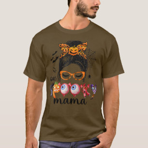 T-shirt Femmes Une Éffrayante Mama Messy Bun Femmes Witch