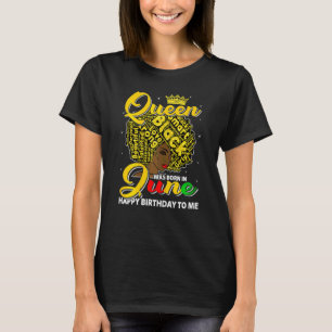 T-shirt Femmes Une Reine Est Née En Juin Afro Femmes Fille