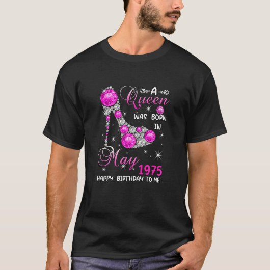 T-shirt Femmes Une Reine Est Née En Mai 1975 High Heel 47E (Devant)