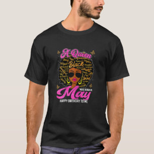 T-shirt Femmes Une Reine Est Née En Mai Histoire Noire Jun