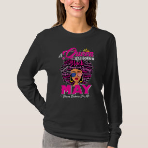 T-shirt Femmes Une Reine Est Née En Mai Reine Africaine No