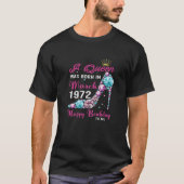 T-shirt Femmes Une Reine Est Née En Mars 1972 Joyeux Né (Devant)