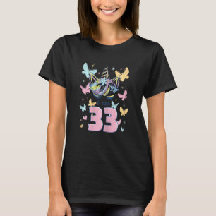 T-shirt Femmes Unicorne I'm 33 Anniversaire des papillons 