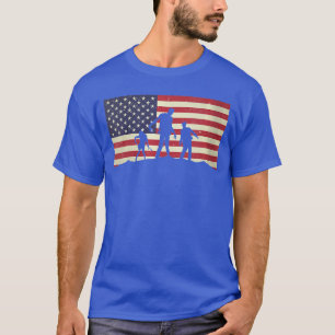 T-shirt Femmes USA Drapeau Américain Détresse Halloween Zo