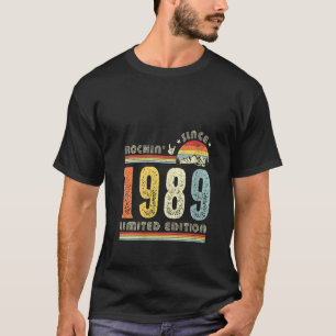 T-shirt Femmes Vintage 1989 Rockin depuis 1989 33ème anniv