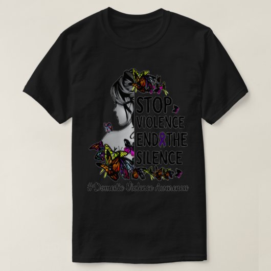 T-shirt Femmes Violence familiale Sensibilisation Stop Vio (Design devant)