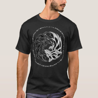 T-shirt Femmes yin yang Wolves Wolf Wolf, yinyang Tai Chi,
