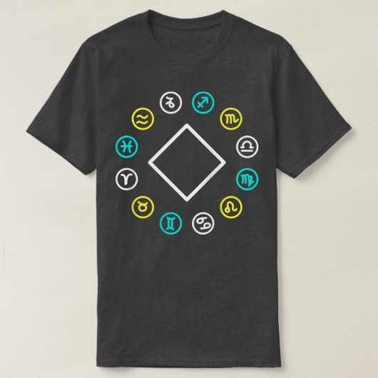 T-shirt Femmes Zodiac Roue Astrologie Horoscope Femmes Tee (Design devant)