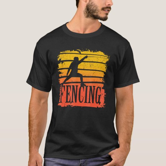 T-shirt Fencer Retro Vintage (Devant)