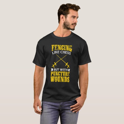 T-shirt Fencer Tee Fence Comme Échecs Mais Avec Puncture W (Devant entier)