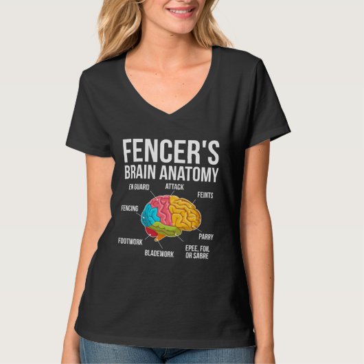T-shirt Fencers Brain Anatomy Fencing Fencer (Devant)