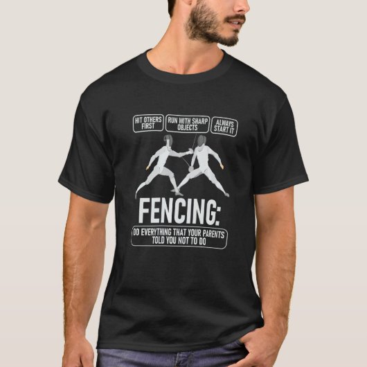 T-shirt Fencing Fencer Swordsman Swordmanship Sabre Epee (Devant)