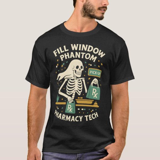 T-shirt Fenêtre de remplissage Phantom Pharmacy Tech Hallo (Devant)