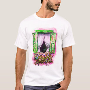 T-shirt Fenêtres rustiques : Aquarelle Croquis Provence.