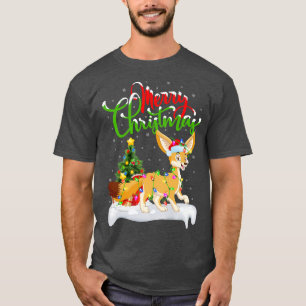 T-shirt Fennec Fo Amoureux des animaux Xmas Lighting Fenne
