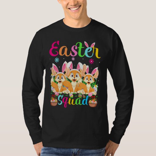T-shirt Fennec Fox Bunny Ear Easter Squad Fennec Fox Happy (Devant)