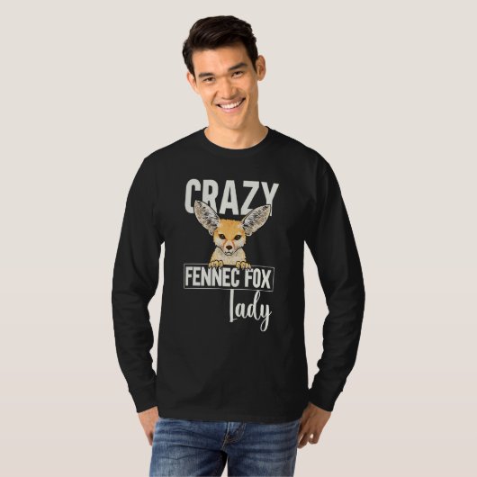 T-shirt Fennec Fox Crazy Fennec Fox Lady (Devant entier)