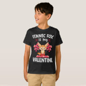 T-shirt Fennec Fox est mon Heureuse Sainte-Valentin Valent (Devant entier)