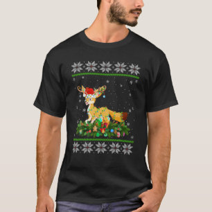 T-shirt Fennec Fox lumières de Noël Reindeer Santa Hat Ugl