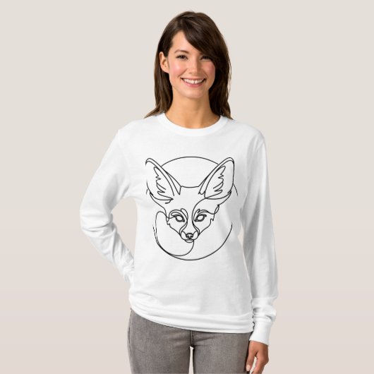 T-shirt Fennec Fox minimal Art Line (Devant entier)