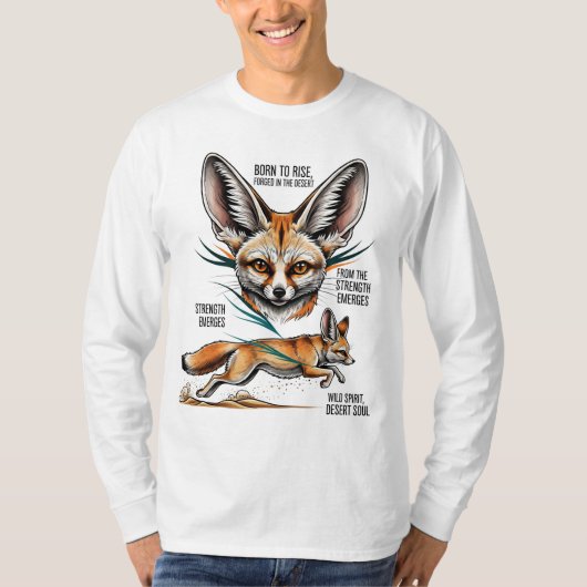 T-shirt Fennec Fox - Né pour Rise Desert Spirit (Devant)