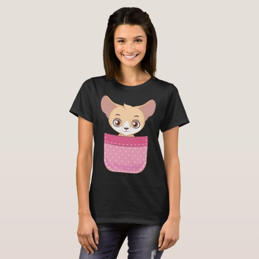 T-shirt Fennec Fox Pocket Fennec Fox  Fennec Foxes (Devant entier)