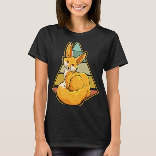 T-shirt Fennec Fox Retro Vintage Fennec Fox (Devant)