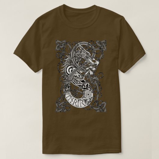 T-shirt Fenrir Norse Mythologie Wolf (Design devant)
