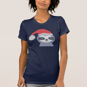 T-shirt Fente de Noël avec chapeau de Noël