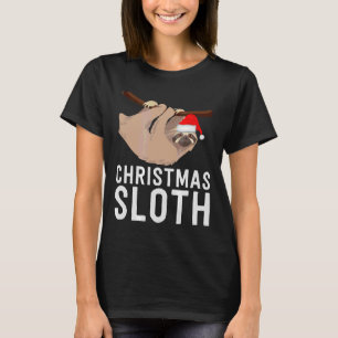 T-shirt Fente de Noël avec chapeau de Père Noël