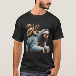 T-shirt Fente de tortue escargot courant drôle