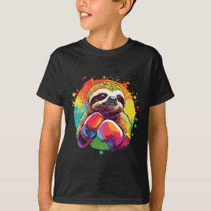 T-shirt Fente En Gants De Boxe Arrière - plan Arc-En-Ciel