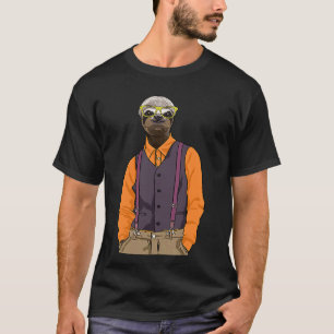 T-shirt Fente Hipster Avec Lunettes Jolies Fentes