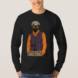 T-shirt Fente Hipster Avec Lunettes Jolies Fentes