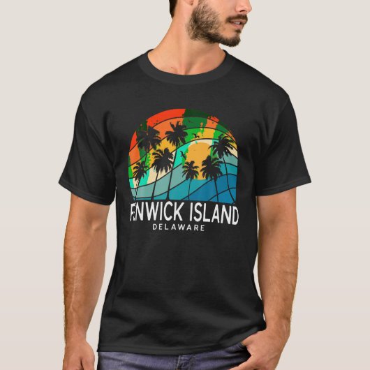 T-shirt Fenwick Island Delaware Palm Tree Plage tropicale  (Devant)