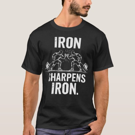 T-shirt Fer aiguise le fer - Conception de musculation d'a (Devant)
