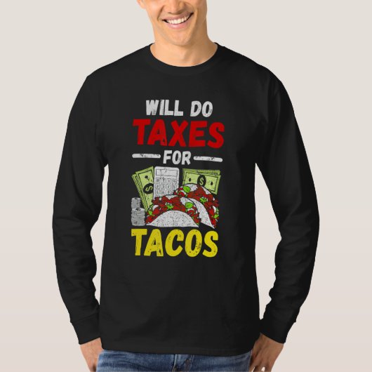 T-shirt Fera les impôts pour des tacos Comptable (Devant)