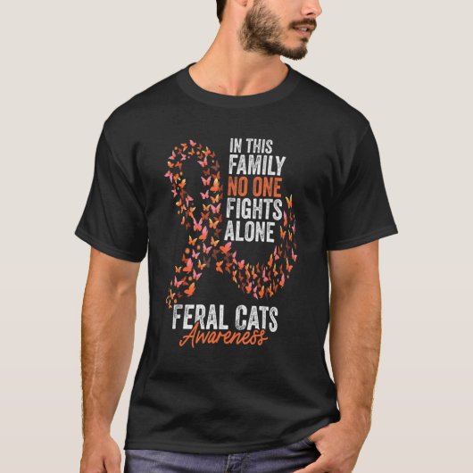 T-shirt Feral Cats Sensibilisation Mois Papillons Orange R (Devant)