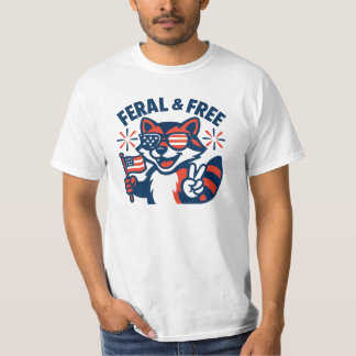 T-shirt Feral & Free | 4 juillet chemise drôle