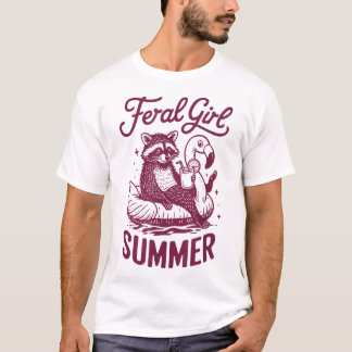 T-shirt Feral Girl été Raccoon Vacay Trash Panda été