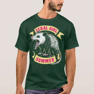 T-shirt Feral Girl Summer Funny Opossum meme