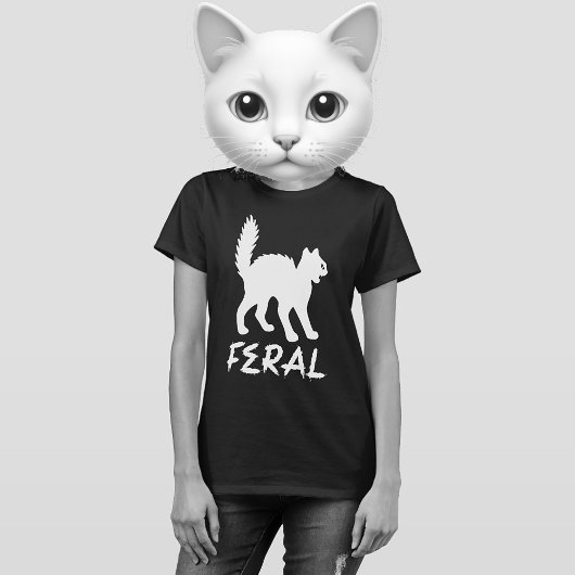 T-SHIRT FERAL GOTH PUNK KITTY CAT SHIRT