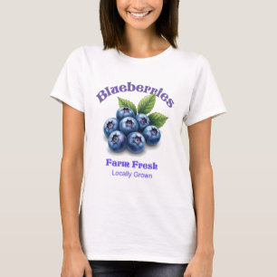 T-shirt Ferme Blueberries fraîches Aquarelle Vintage Tee