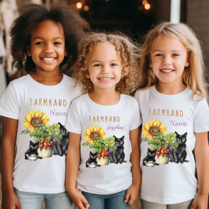 T-Shirt Ferme Chats et Légumes Enfant Personnalisé