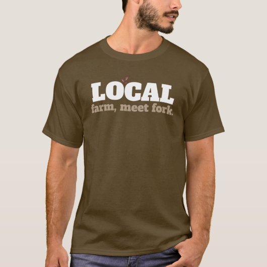 T-shirt Ferme, chemise locale de nourriture de fourchette (Devant)