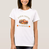 T-shirt Ferme citrouilles d'aquarelle fraîche automne (Devant)