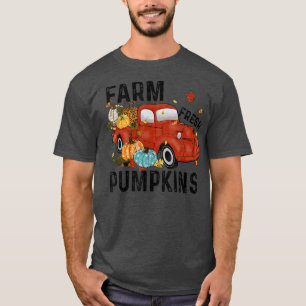 T-shirt Ferme Citrouilles frais Automne Camion Citrouille 