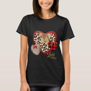 T-shirt Ferme Coeurs inspirés Plaid Cheetah Burlap