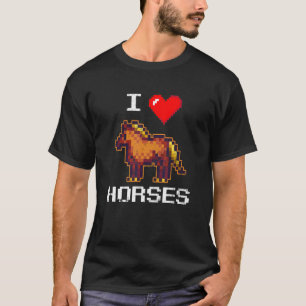 T-shirt Ferme de chevaux pixelisée Animal Agriculteur Prop